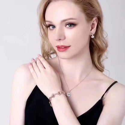 Juego de joyería de noche para mujer con collar, aretes y pulsera