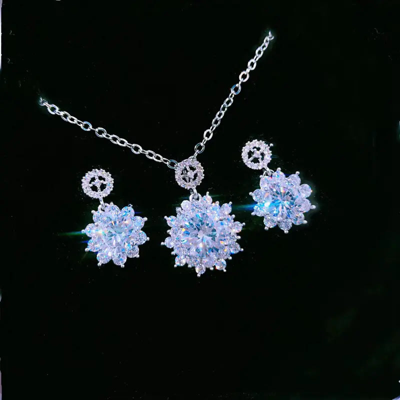 Juego de joyería de noche para mujer con collar, aretes y pulsera